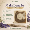 Picture of [Cold Process Plant-Based Oils with Herbal Extracts Handmade Acne Soap] aiSabun Lavender Acne Cold Process Soap 50g – Controls Oil, Cleanses & Skin-Friendly