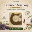 Picture of [Cold Process Plant-Based Oils with Herbal Extracts Handmade Acne Soap] aiSabun Lavender Acne Cold Process Soap 50g – Controls Oil, Cleanses & Skin-Friendly